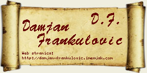 Damjan Frankulović vizit kartica